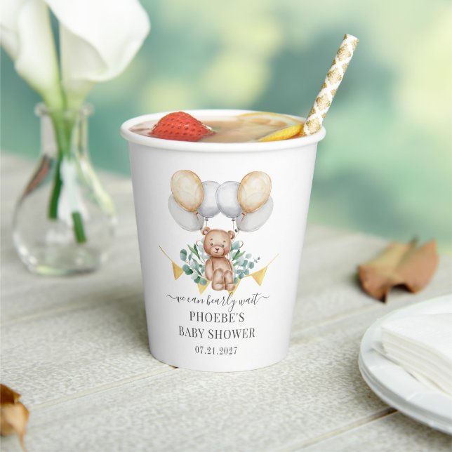 Eucalyptus Baby Showroom Bear & Balloons Pappbecher (In Situ)
