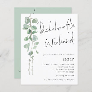 Eucalyptus Bachelorette Wochenende Einladung