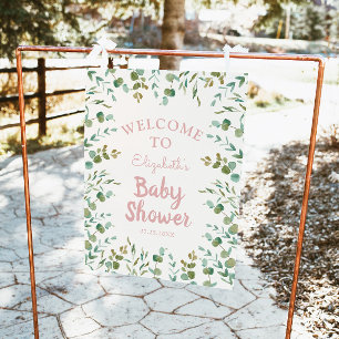 Eucalyptus Blätter Girl Baby Dusche Begrüßungszeic Fotodruck
