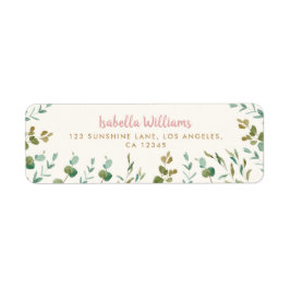 Eucalyptus Blätter Girl Baby Dusche Rücksendeadres