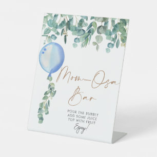 Eucalyptus Blue Balloon Baby Shower Mama-osa Bar Sockelschild