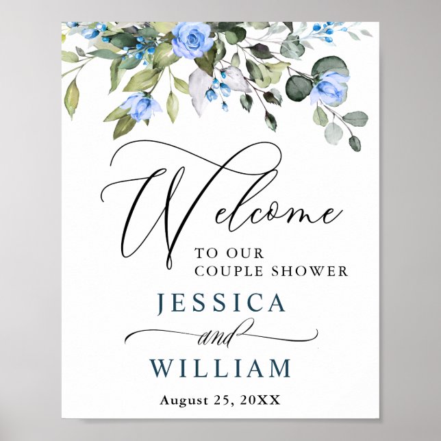 Eucalyptus Blue Rose Dusche Poster (Vorne)