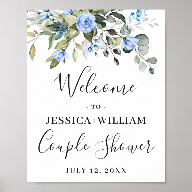 Eucalyptus Blue Rose Dusche Poster (Vorne)