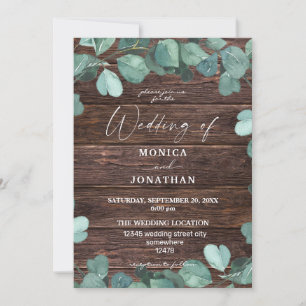 Eucalyptus & Bois Faire-part de mariage de verdure