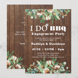 Eucalyptus Bois rustique Je FAIS Invitation Fiança