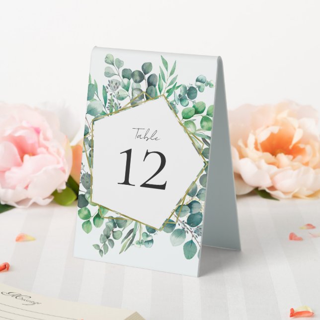 Eucalyptus Botanical Garden Table Number Wedding Tischaufsteller (In Situ (Hochzeit))