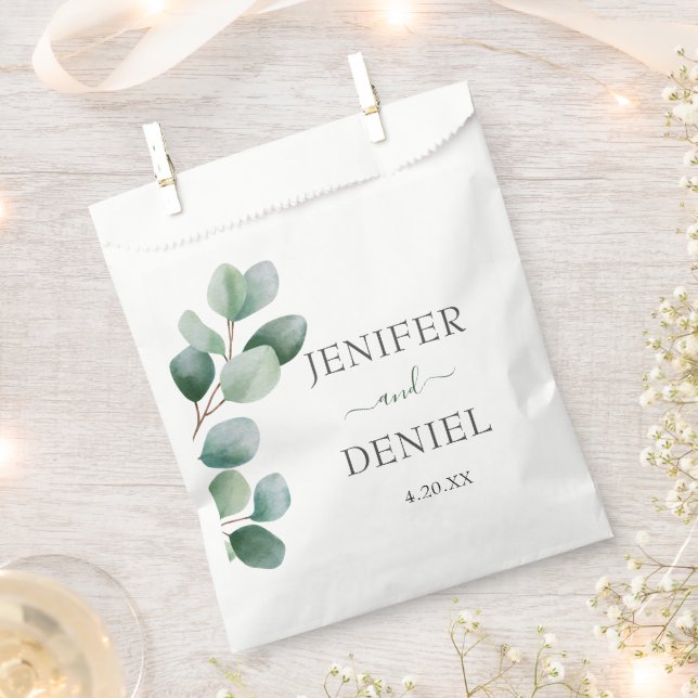 Eucalyptus Botanical Greenery  Wedding Geschenktütchen (Ausgeschnitten)