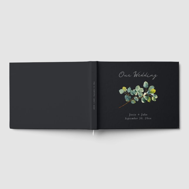 Eucalyptus branch wedding guest book gästebuch (Voll)