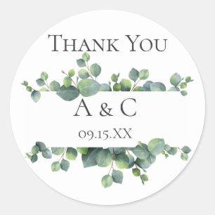 Eucalyptus Branches Personalisiert Gefallen Runder Aufkleber