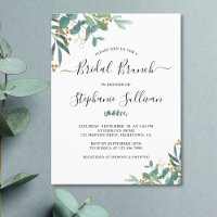 Eucalyptus Bridal Brunch Einladung Postkarte