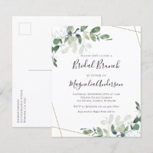 Eucalyptus Bridal Brunch Postcard Einladung