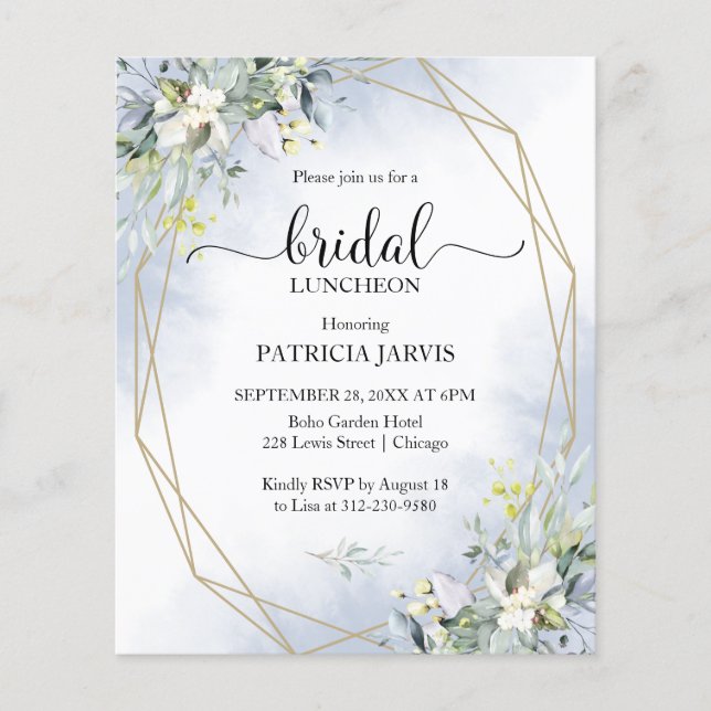 Eucalyptus Bridal Luncheon Einladung zum Haushalt (Vorderseite)