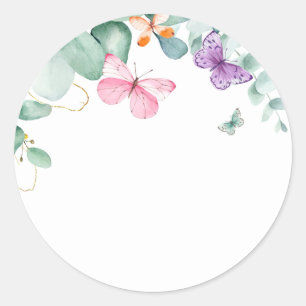 Eucalyptus Butterfly Garden Mimosa Bar Labels Runder Aufkleber