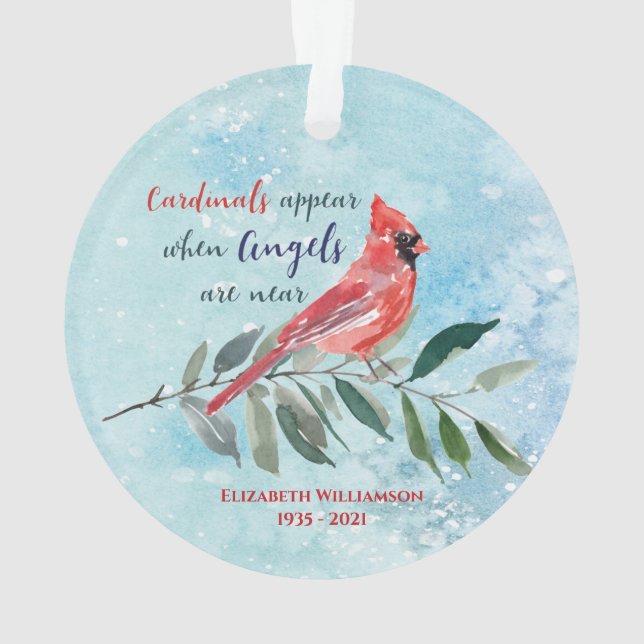 Eucalyptus Cardinals Aquarelle Mémorial de Noël (dos)