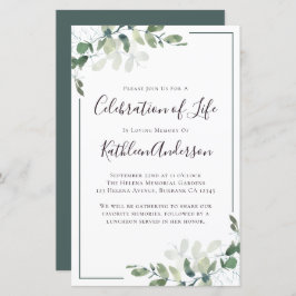 Eucalyptus Celebration of Life Einladung