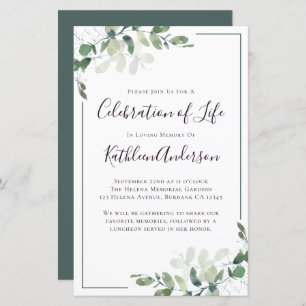 Eucalyptus Celebration of Life Einladung