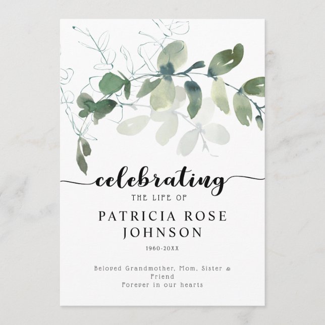 Eucalyptus célèbre la vie du programme funéraire (Devant)