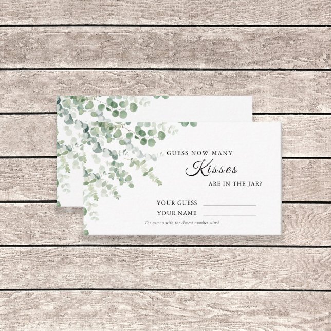 Eucalyptus Combien de baisers Douche Carte de jeu (Créateur téléchargé)