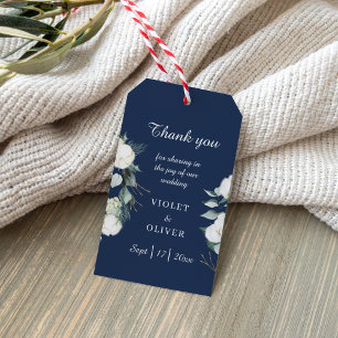 Eucalyptus Cotton   Moderne Hochzeit der Marine Geschenkanhänger