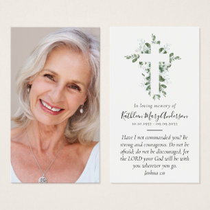 Eucalyptus Cross Photo Memorial Prayer Card