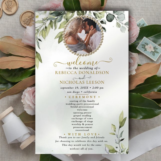 Eucalyptus Custom Foto Wedding Program (Von Creator hochgeladen)