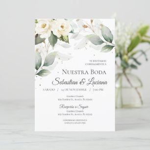 Eucalyptus de verdure invitation de mariage en esp