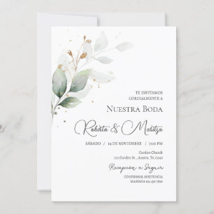 Eucalyptus de verdure invitation de mariage en esp