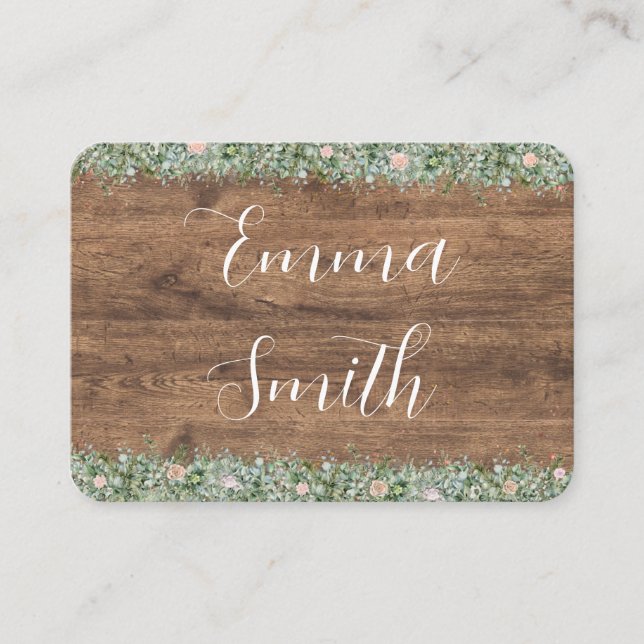 Eucalyptus Dusty Rose Place Cards | Greenery Platzkarte (Vorderseite)