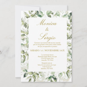 Eucalyptus Elégant mariage Invitation en espagnol