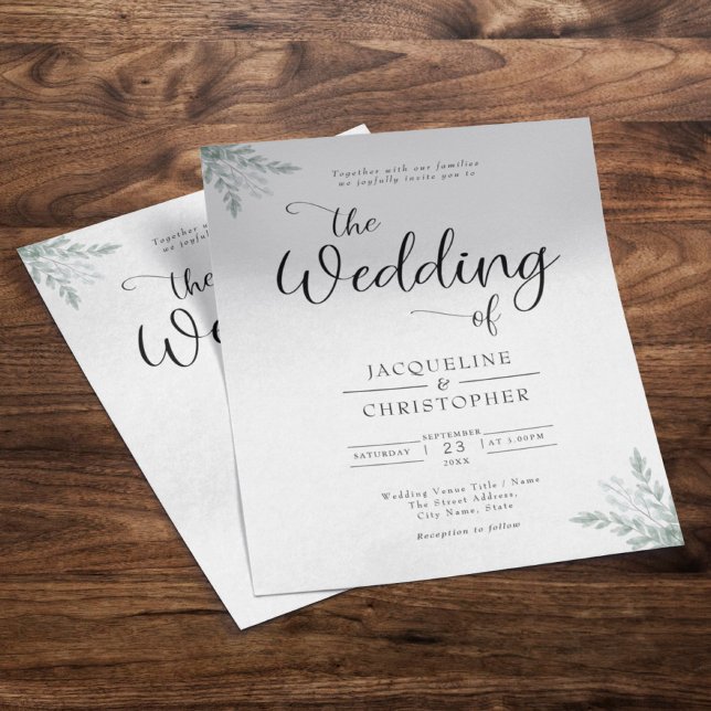 Eucalyptus Elegant Wedding Invitation Flyer (Von Creator hochgeladen)