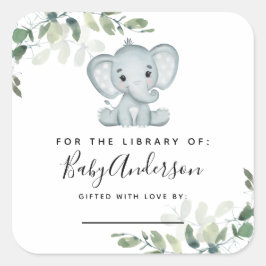 Eucalyptus Elephant Baby ShowBuchzeichen Quadratischer Aufkleber