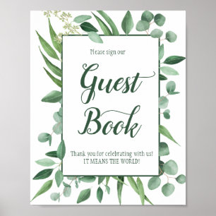Eucalyptus Envy Sign Our Guest Book Mariage Poster