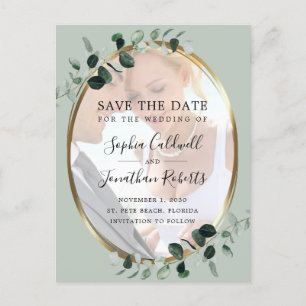 Eucalyptus et Sauge Photo Faire-Part de Mariage En