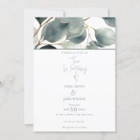 Eucalyptus Faire-part de mariage aquarelle