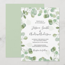 Eucalyptus Faire-part de mariage Boho vert rustiqu
