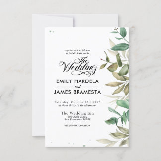 Eucalyptus Faire-part de mariage budget