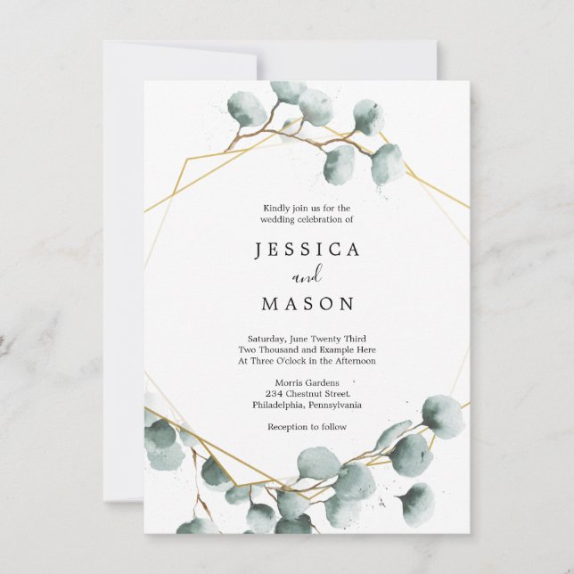 Eucalyptus Faire-part de mariage de verdure (Devant)