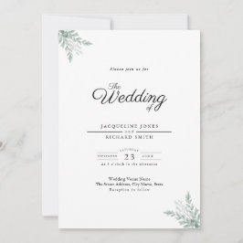 Eucalyptus Faire-part de mariage vert