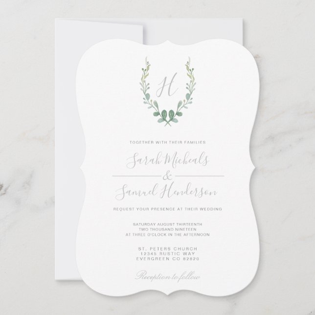Eucalyptus Farmhouse Wedding Invitation (Devant)