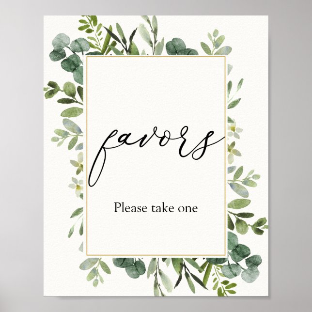 Eucalyptus Favors Sign Poster (Vorne)