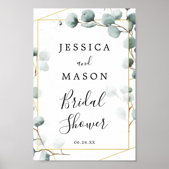 Eucalyptus Fête des mariées Affiche de bienvenue (Devant)