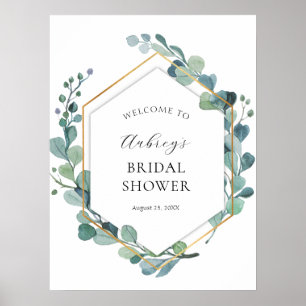 Eucalyptus Fête des mariées Affiche de bienvenue