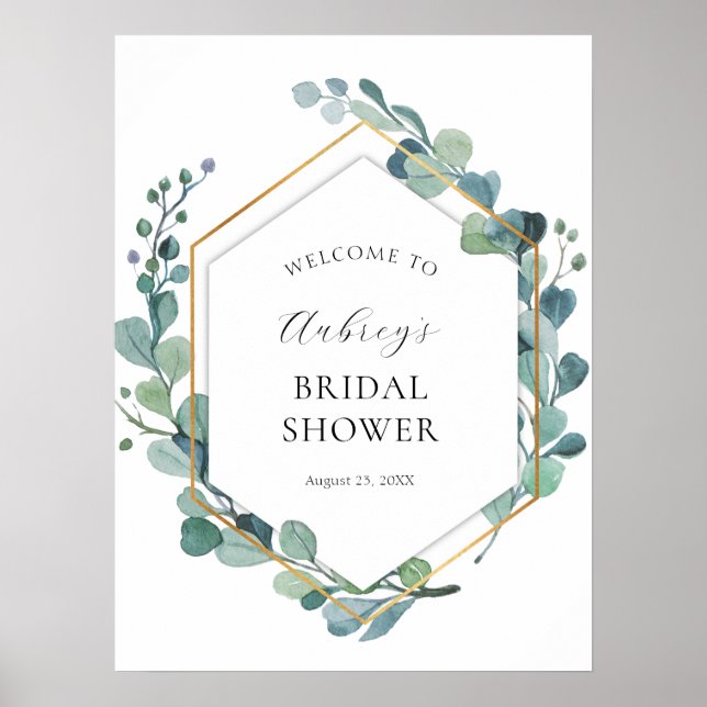 Eucalyptus Fête des mariées Affiche de bienvenue (Devant)