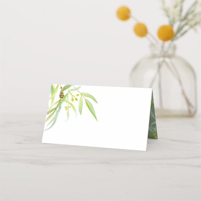 Eucalyptus feuille art mariage place cartes (Devant)