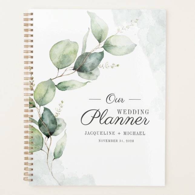 Eucalyptus Feuille Script Mariage Floral (Devant)