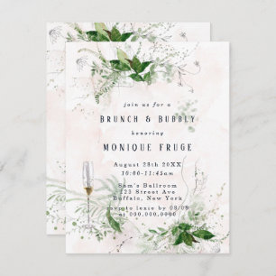 Eucalyptus Feuilles Brunch rose et Invitations mou
