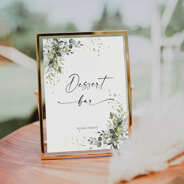 Eucalyptus Floral Baby Dusche Dessert Bar Sign Sockelschild (Von Creator hochgeladen)