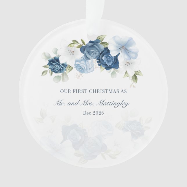 Eucalyptus Floral Couples Succulents Dusty Blue (devant)
