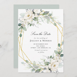 eucalyptus floral enregistrer la date invitation