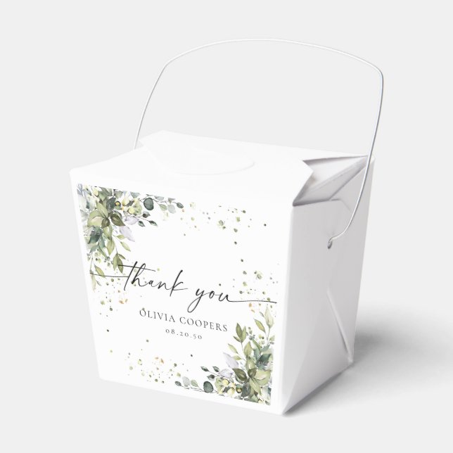 Eucalyptus Floral Greenery Baby Shower Favor Box Geschenkschachtel (Vorderseite)